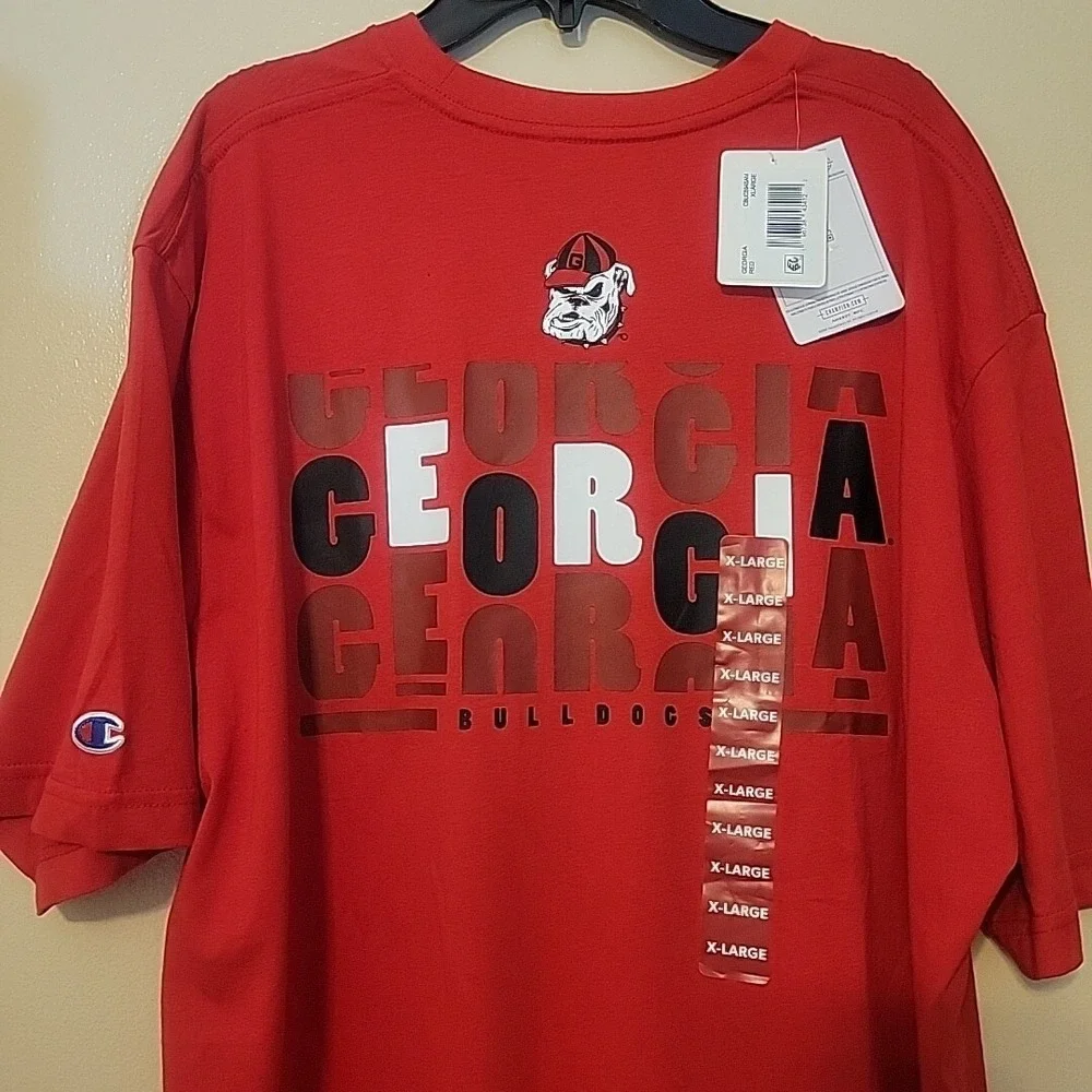 NEW Champion Georgia Bulldogs Shirt Adult Extra Large Red Short Sleeve Crewneck - Picture 2 of 13